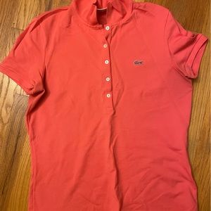 LACOSTE WOMEN CORAL POLO SHIRT